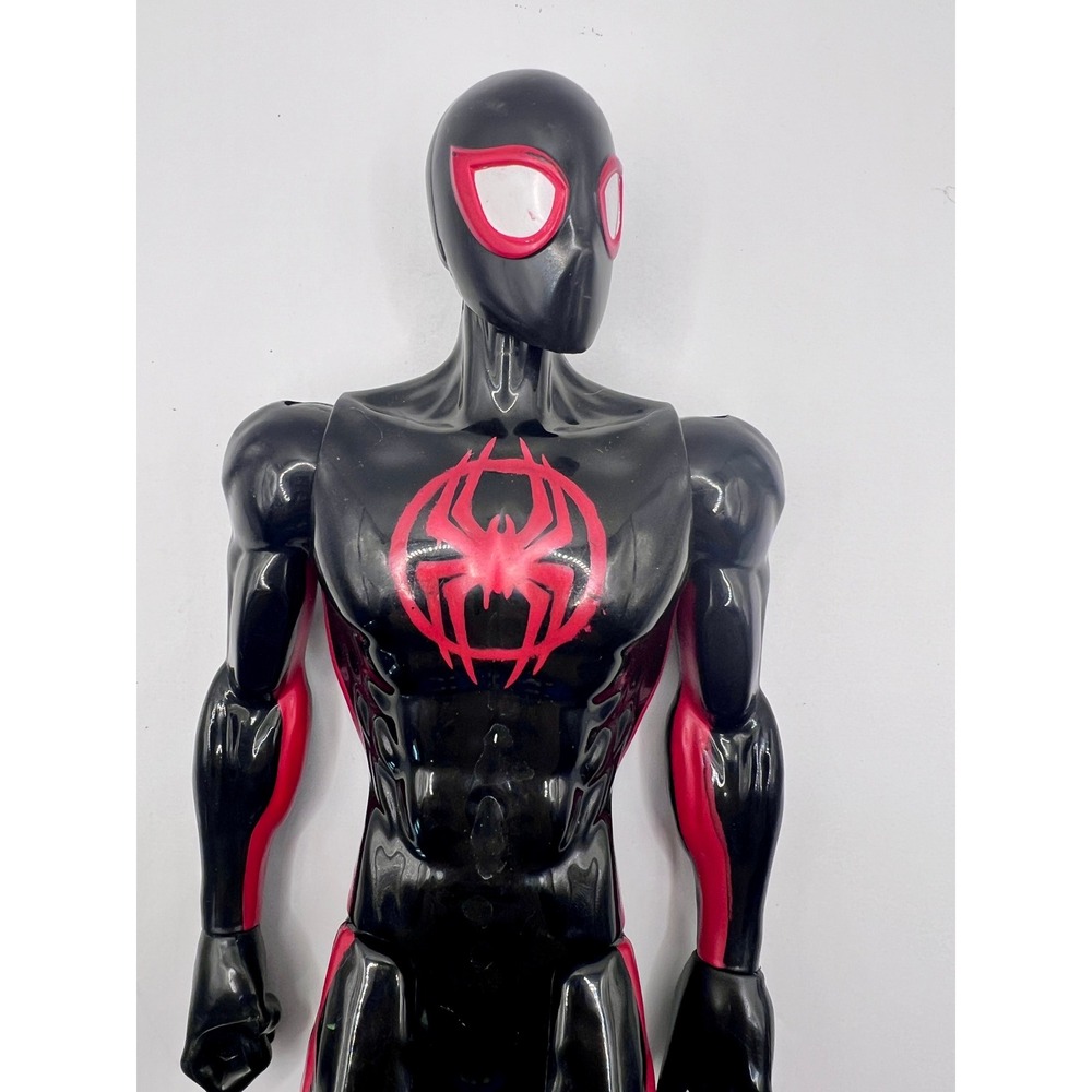 Marvel Spider-Man Action Figure 12" Black Excellent Miles Morales Titan Hero